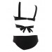 New Sexy Triangle Pure Color Bandage Strap Black White Swimsuit Bikini