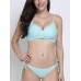 Women Sexy Spaghetti Strappy Lace-Up Pure Color Criss Cross Bandage Bikini Set Swimwear