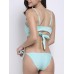 Women Sexy Spaghetti Strappy Lace-Up Pure Color Criss Cross Bandage Bikini Set Swimwear
