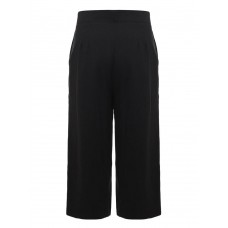Black Casual Women High Waist Pocket Loose Wide Leg Pants