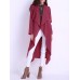 Casual Women Long Sleeve Pure Color Duster Jacket With Belt