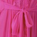 Three-piece Women Sexy Transparent Mesh Slip Dress Pure Color Robe Sleepwear Sets