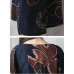 Women Vintage Plus Size Fish Printed Dresses Round Neck Mid Dress