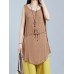 Casual Women Sleeveless Pure Color Summer Tank Tops