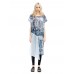 Plus Size Hot Sale Women Elegant Asymmetrical Organza Dress Long Print Dress