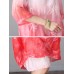 Retro Brand Gradient Dye Print Dress Color Embroidery Half Sleeve Linen Dress