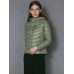 Casual Women Zipper Pure Color Long Sleeve Down Jackets