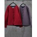Vintage Women Long Sleeve Solid Color Short Quilted Coat
