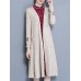 Elegant Embroidery Pockets Long Sleeve Mid-long Knitting Coats