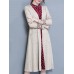 Elegant Embroidery Pockets Long Sleeve Mid-long Knitting Coats