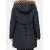Casual Women Single Breasted Long Sleeve Fleece Lined Winter Warm Coat