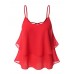 Casual Women Chiffon Sleeveless Irregular Hem Strap Tops