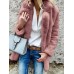 Women Pure Color Fleece Warm Thicken Winter Casual Coats