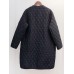 Vintage Women Retro Cotton Loose Pleated Plaid Button Long Coats with Pockets