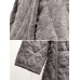 Vintage Women Retro Cotton Loose Pleated Plaid Button Long Coats with Pockets