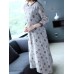 Women Elegant Floral Print Crew Neck Three Quarter Sleeve Dress