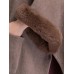 Women Cloak Shawl Hooded Crew Neck Cardigan Coats with Pockets